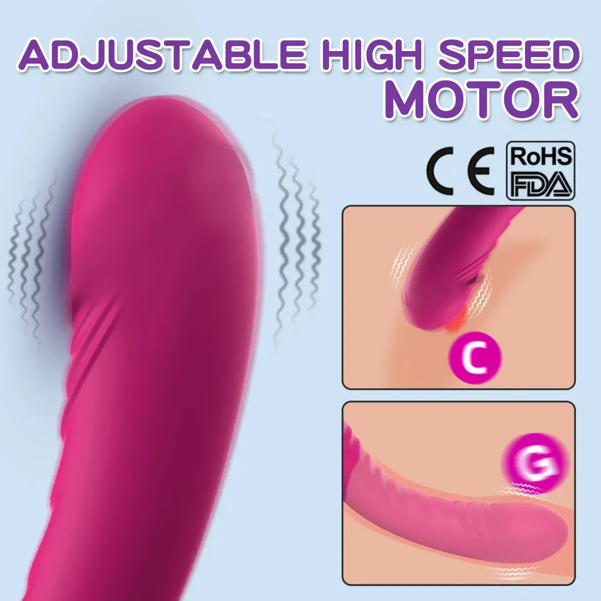 10 Frequencies Realistic Penis Rechargeable Vibrator