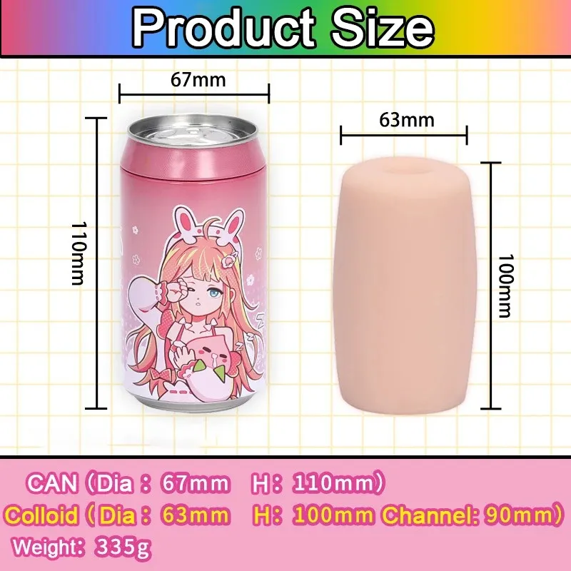Quadratic Element Male Masturbator Simulated Beverage Can