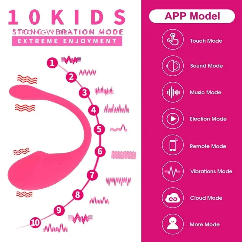 10 Frequencies Simulated Glans APP Vibrating Egg IPX8