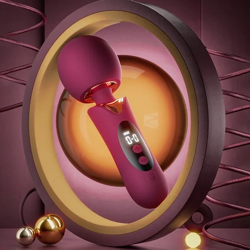 เครื่องนวดAV มอเตอร์พลังสูง ระบบสปริงลดแรงสั่นสะเทือน 8 ความเร็ว 8 ความถี่ จอแสดงผลคริสตัลเหลว-sextoyfunny