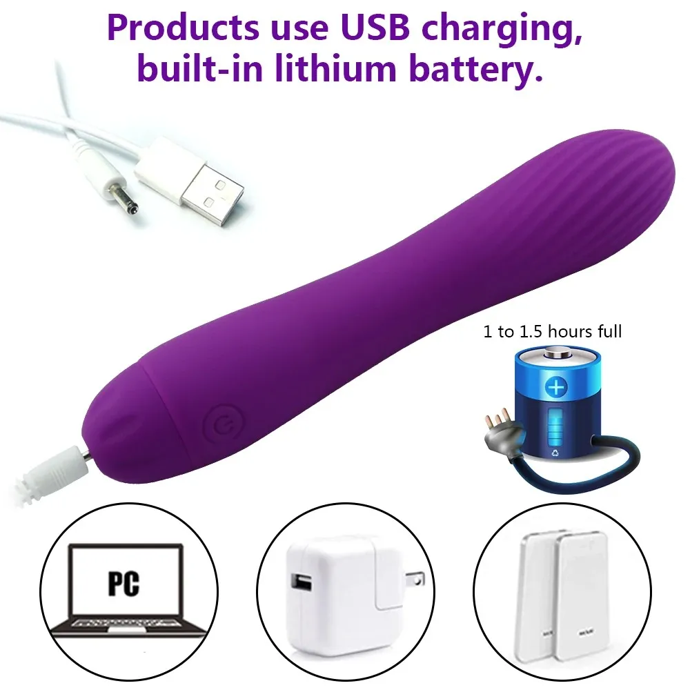 10 Frequencies Grooved Texture One-Button Operation Vibrator