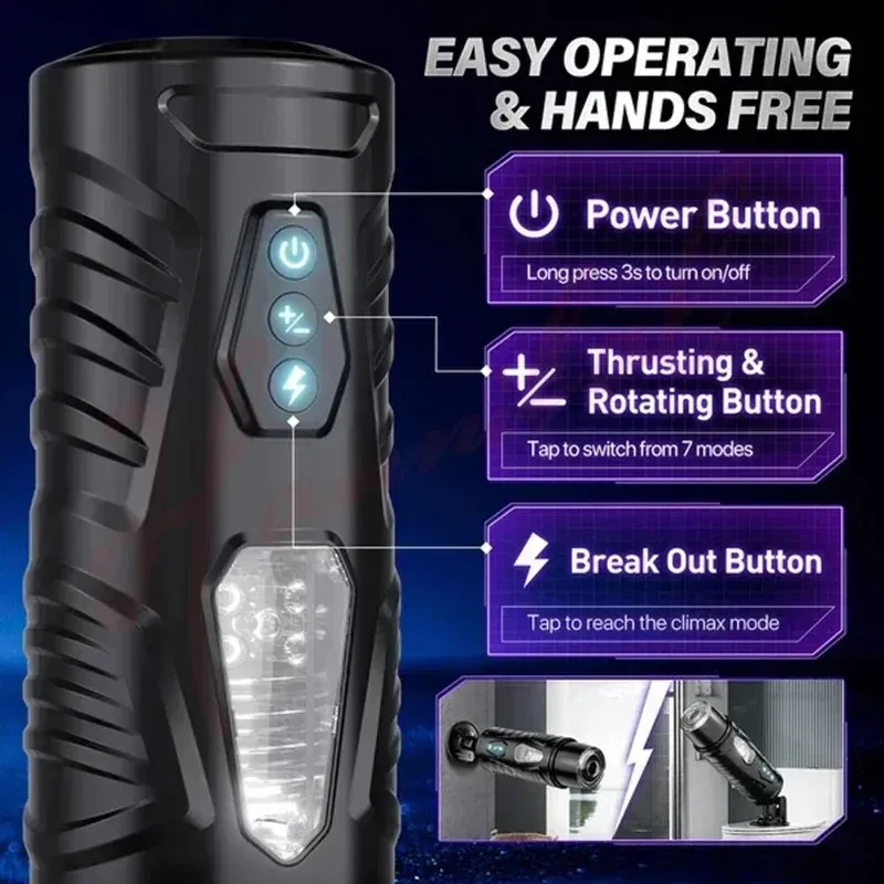 Thrusting & Rotation APP Male Milker With Suction Cup