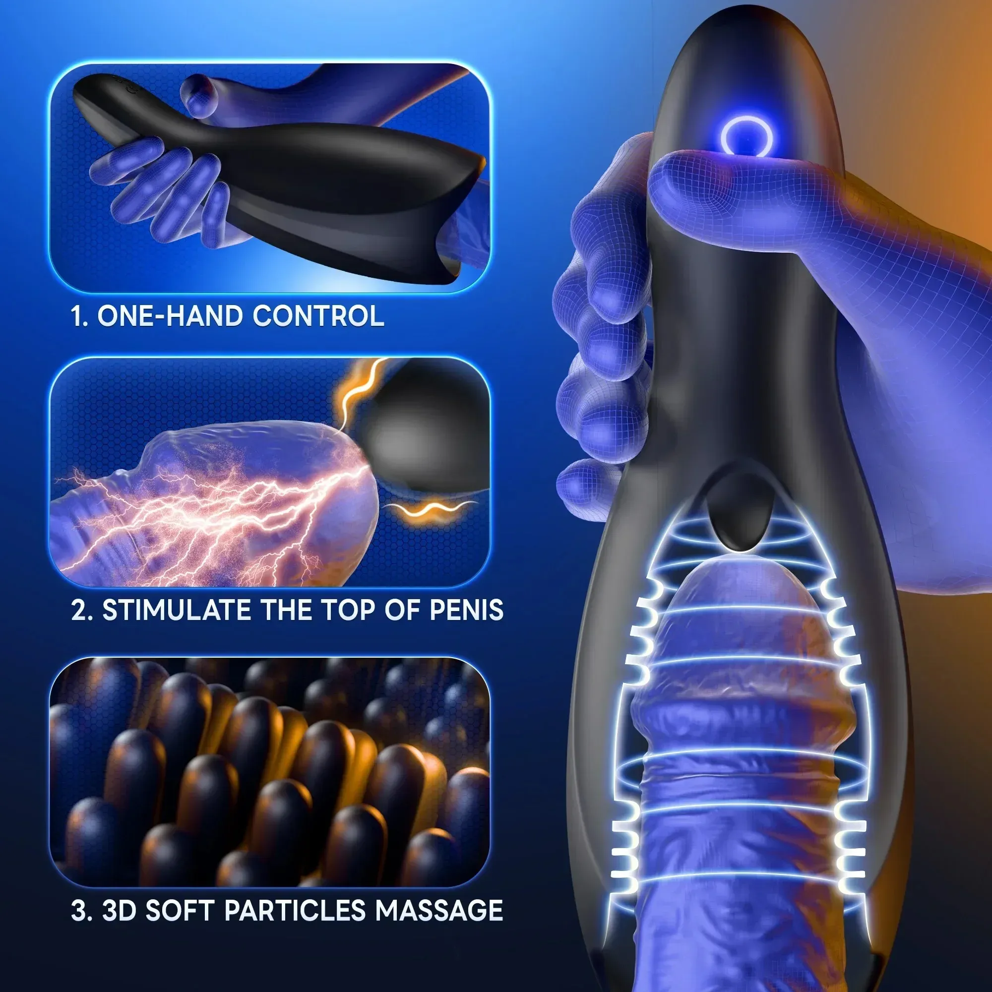 Automatic Male Masturbator & Glans Trainer Simulated Tongue