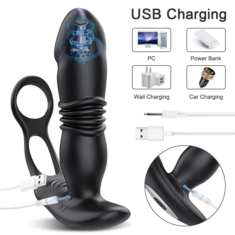 3In1 Vibration+Thrusting Prostate Massager With Cock Ring