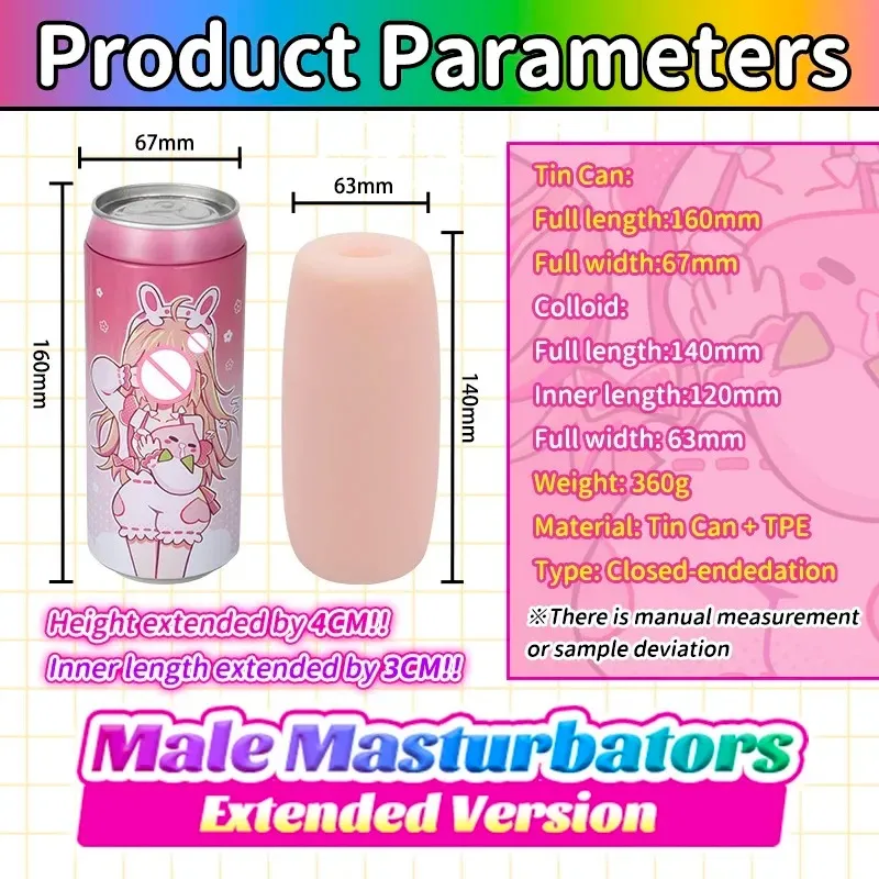 Male Masturbator Simulated Beverage Can Extended Version