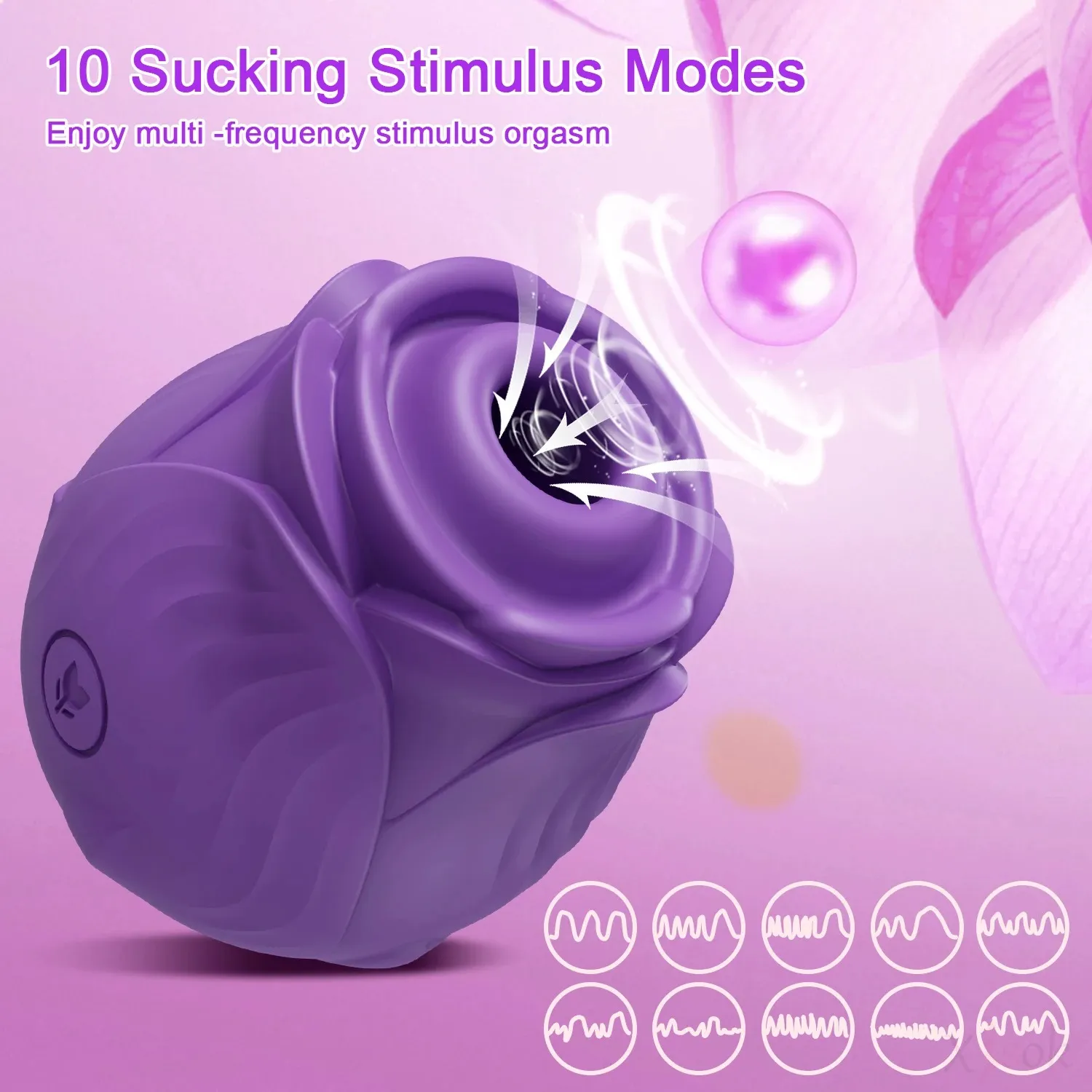 10 Air Suction Charging Base Clitoral Vibrator & Breast Toy