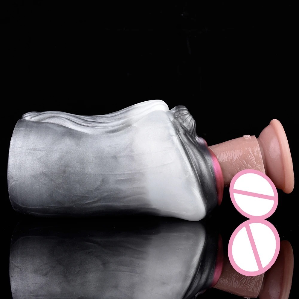W5609未定价จิ๋มสัตว์เทียม ช่องทางคู่สมจริง ออกแบบตามอวัยวะเพศม้าตัวเมีย วัสดุซิลิโคนเหลว