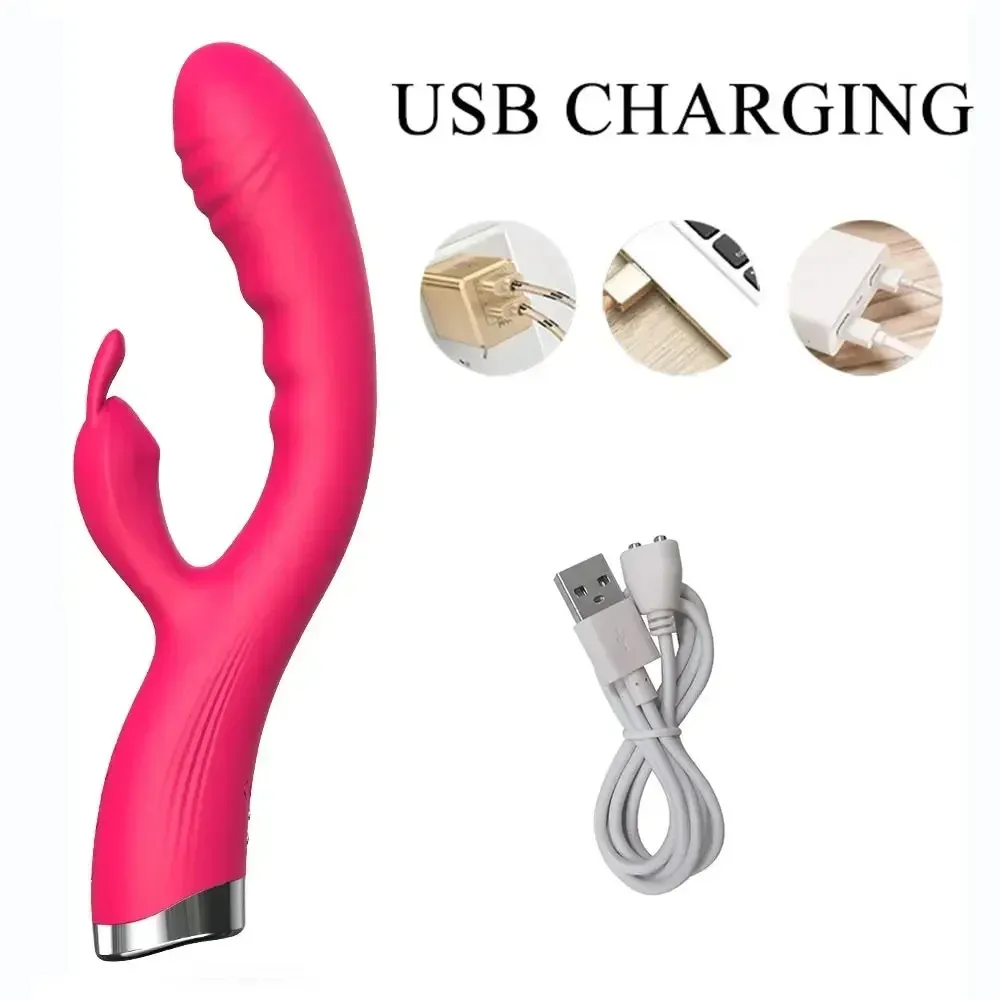Rabbit Ear Simulated Penis Dual G-Spot & Clitoral Vibrator