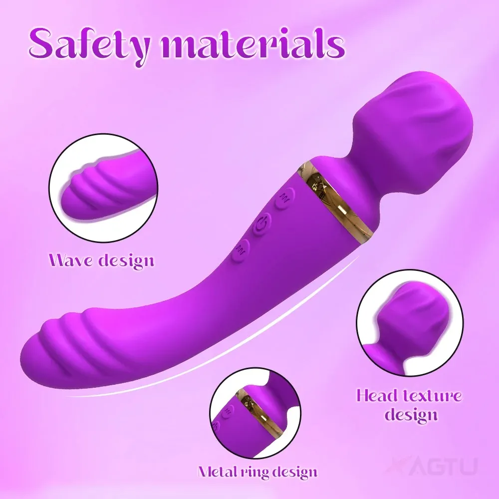10 Frequencies Dual-Head AV Wand Vibrator 3 Colors Available
