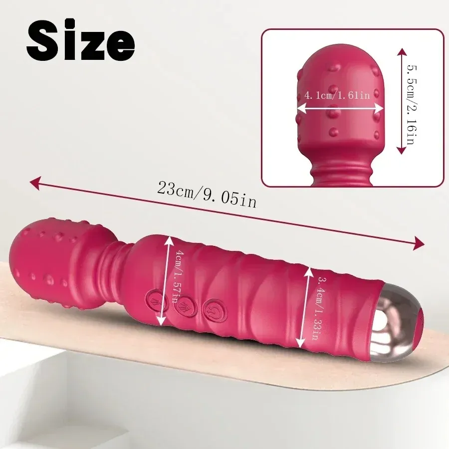 5 Rotation & 10 Vibration Rechargeable Mini Wand Vibrator