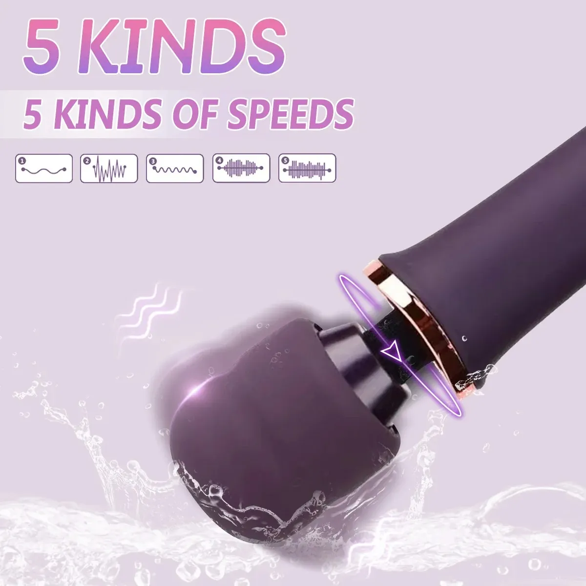 5 Speeds 10 Frequencies Piano Lacquer AV Wand Vibrator