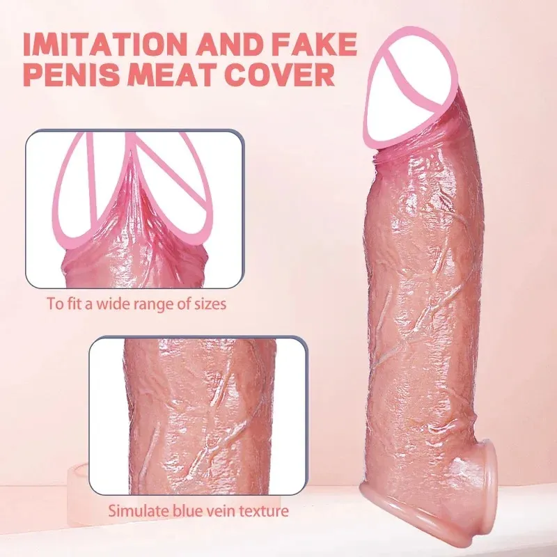 Liquid Silicone Integrated Cock Ring Bionic Penis Sleeve