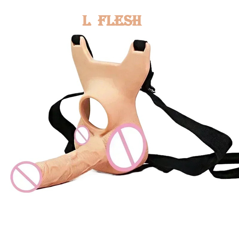Double-Insertion Strap On Dildo With Bullet Vibrator