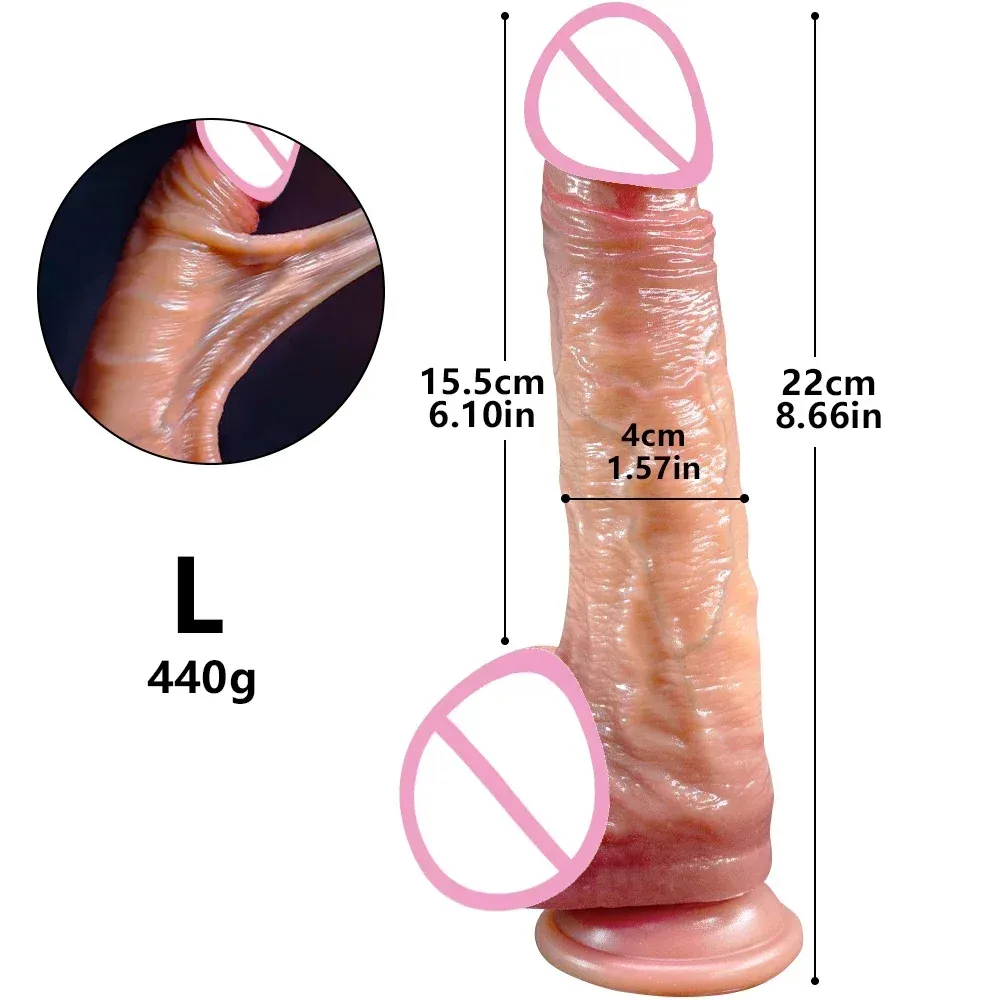 Double-Layer Liquid Silicone Stretchable Realistic Dildo