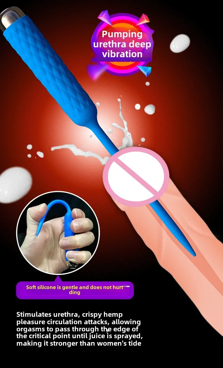 7 Frequencies, 3 Intensity Levels Silicone Urethral Sound