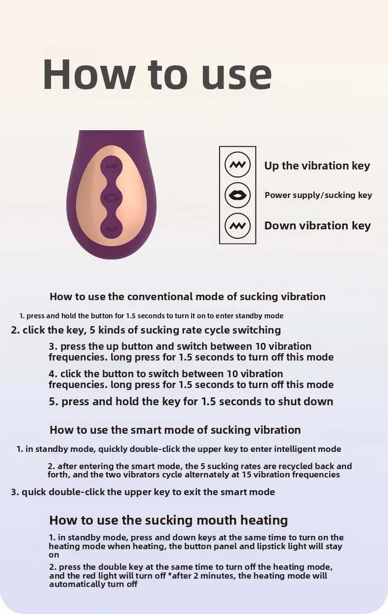 5 Suction + 3 Speeds + 7 Vibration Heating Egg Vibrator