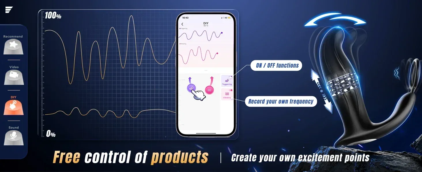 ของเล่นประตูหลัง เครื่องนวดต่อมลูกหมาก มอเตอร์คู่ สั่น ส่าย คลาน
