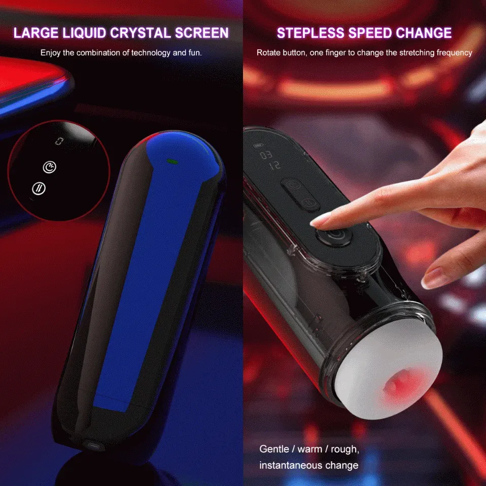 Suction+Vibrating+Thrusting Male Masturbator Display Screen