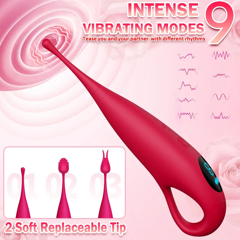 9 -Frequency LCD Display Finger Grip Handle Spot Vibrator