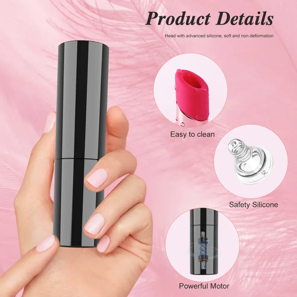 6 Modes Lipstick Shaped Clitoral Vibrator & Breast Toy