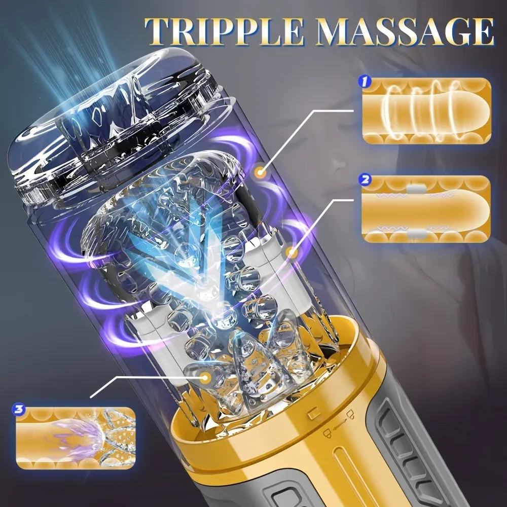 7 Vibrations + Thrustings Male Milker Dual-Layer Silicone