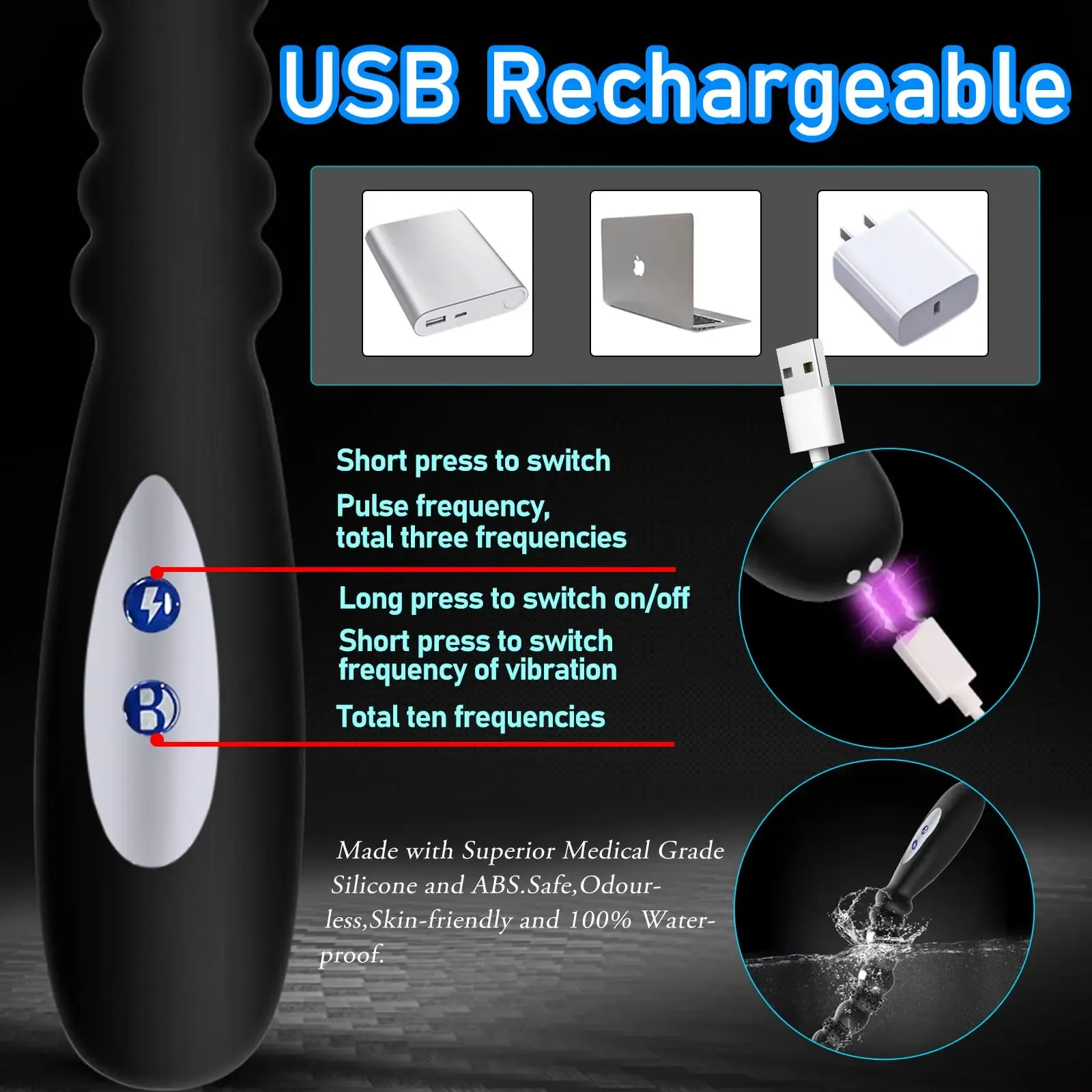 Pulse Current Prostate Massager & Spot Stimulation Vibrator