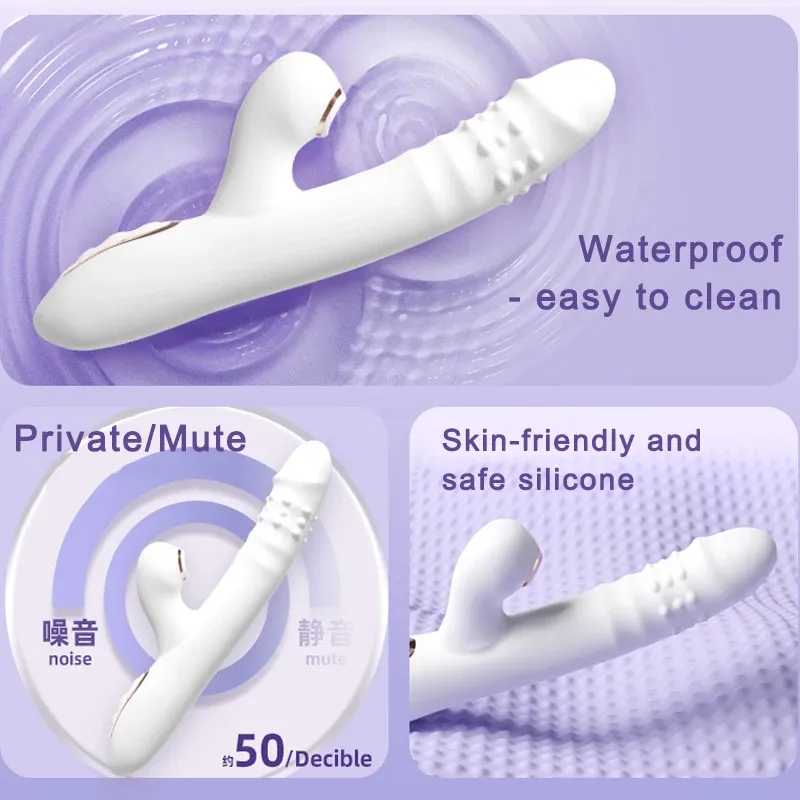 Realisic Penis Thrusting & Suction Zonal Control Vibrator