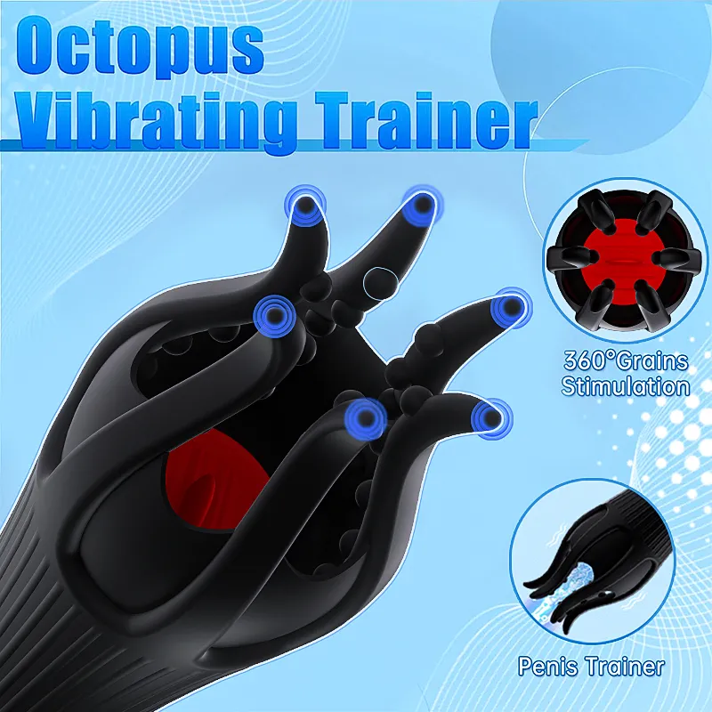 2 In 1 Male Masturbator Simulated Tongue + 6 Tentacles
