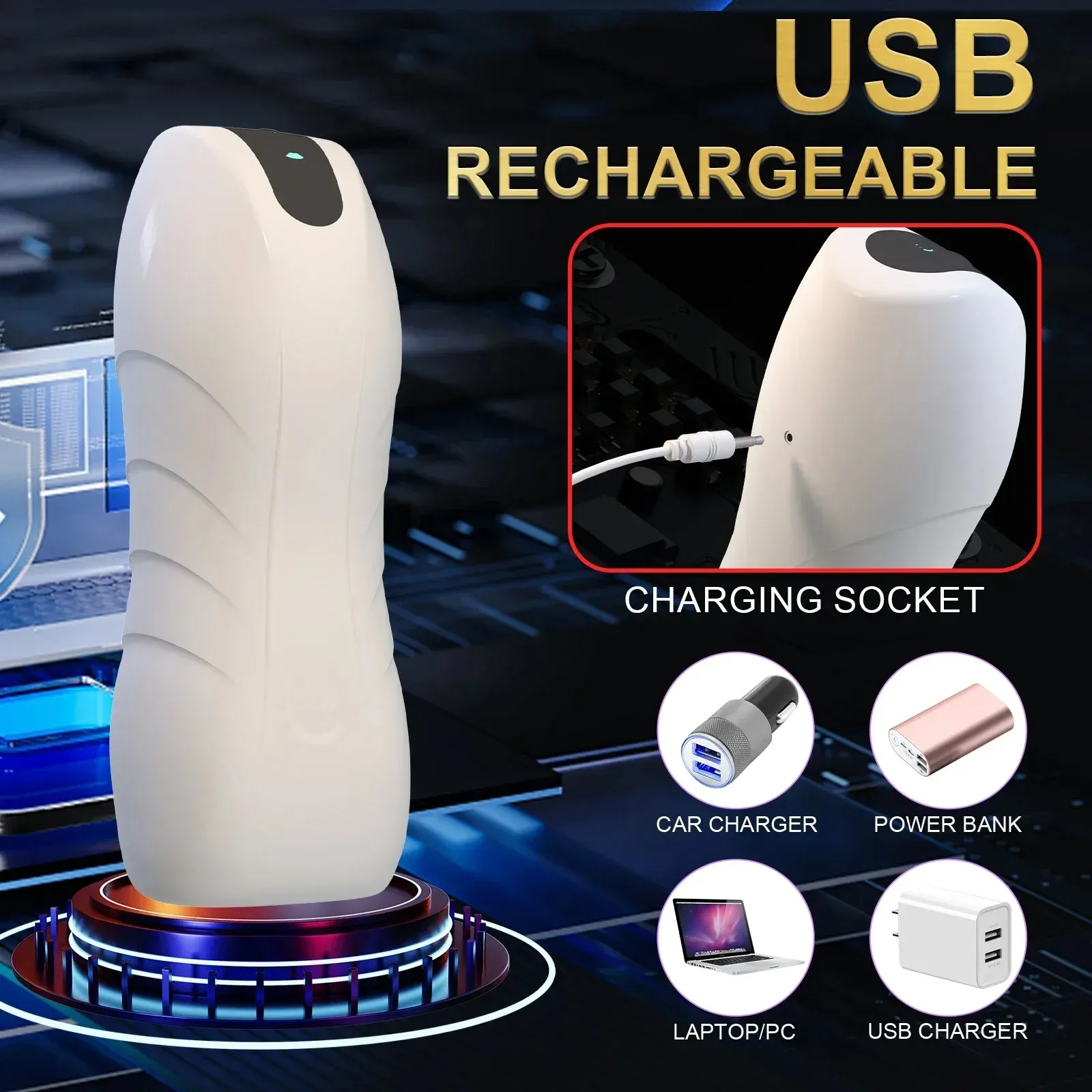 Extra-Thick Silicone Male Masturbator Suction + Vibration