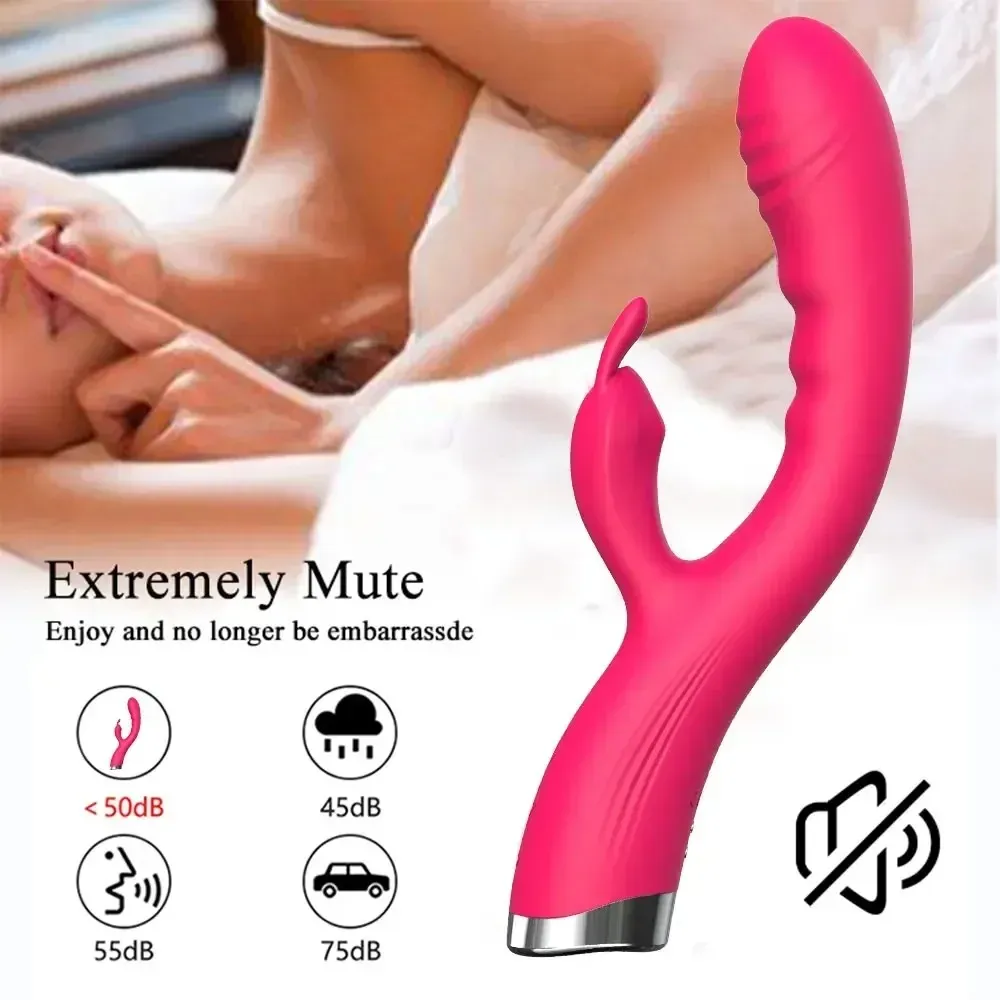 Rabbit Ear Simulated Penis Dual G-Spot & Clitoral Vibrator