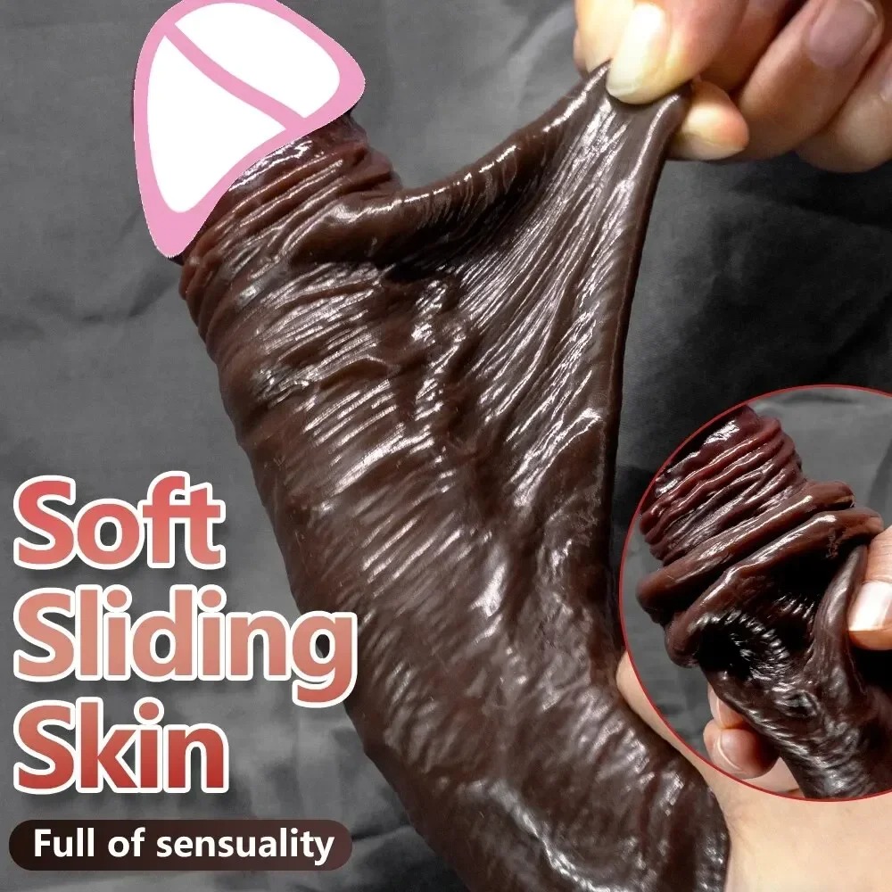 Double-Layer Liquid Silicone Stretchable Realistic Dildo
