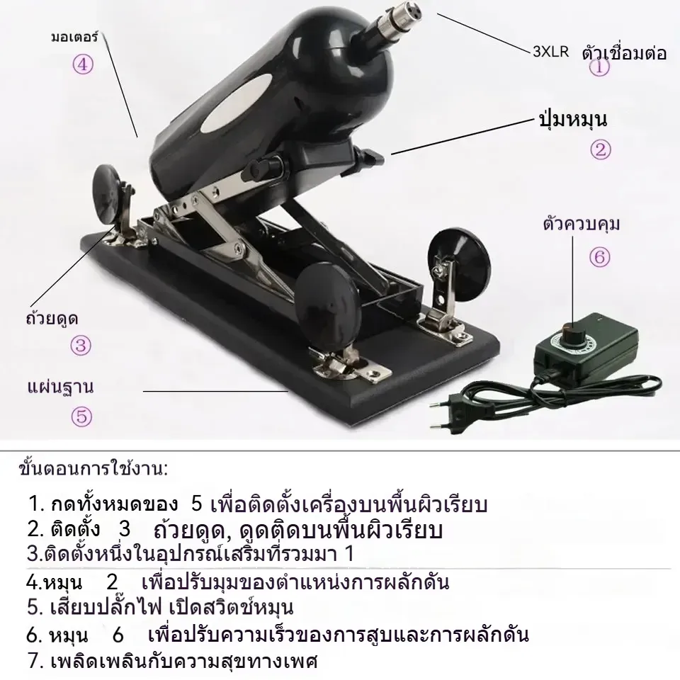 ดิลโด้รุ่นปืนกล sex machine ระยะยืดหดยาวพิเศษ ปรับมุมได้ 180 องศา