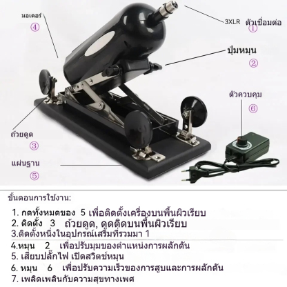 เครื่องสอดใส่พลังสูงอัตโนมัติ มอเตอร์พลังสูง ระบบเปลี่ยนความเร็วแบบต่อเนื่อง ปรับความเร็วได้ ออกแบบปุ่มหมุน 2 ระดับ-sextoyfunny
