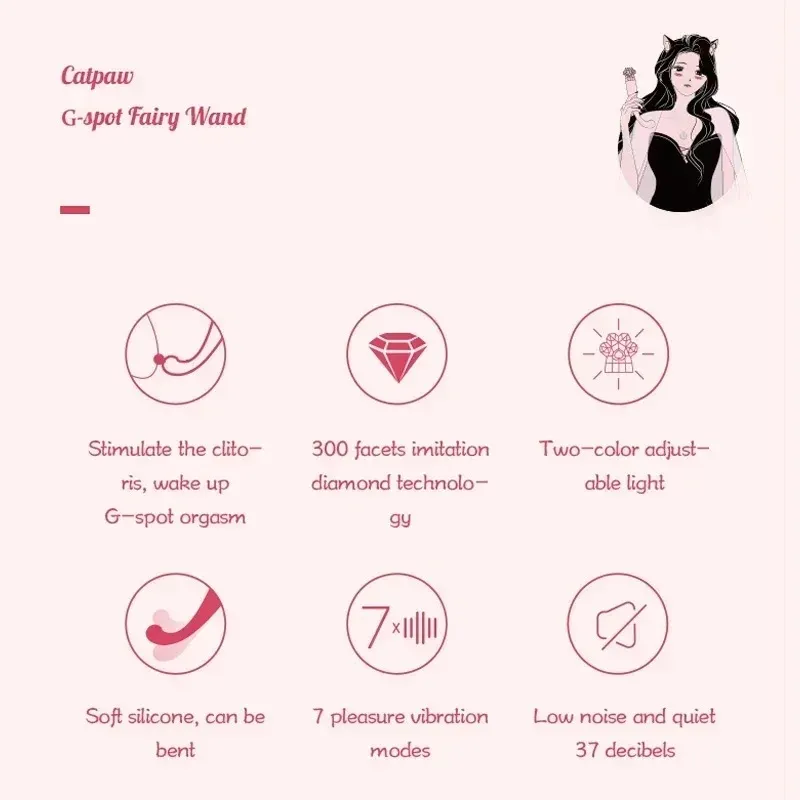 7 Frequencies Ambient Light Precise Stimulation Vibrator