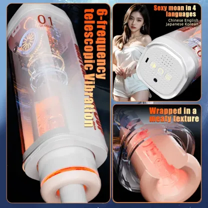 Thrusting & Rotating Male Masturbator Temperature-Controlled