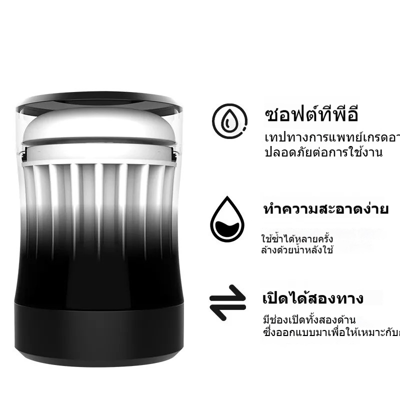 W5501未定价ถ้วยช่วยตัวเองใช้มือ ออกแบบแบบทะลุ 2 ช่องทาง จำลองช่องคลอด วัสดุ TPE ปลอดภัยต่อผิว