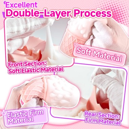 W5217未定价จิ๋มกระป๋อง โคนไอศกรีมเสมือนจริง ความเป็นส่วนตัว ออกแบบ 2 ส่วน วัสดุ TPE