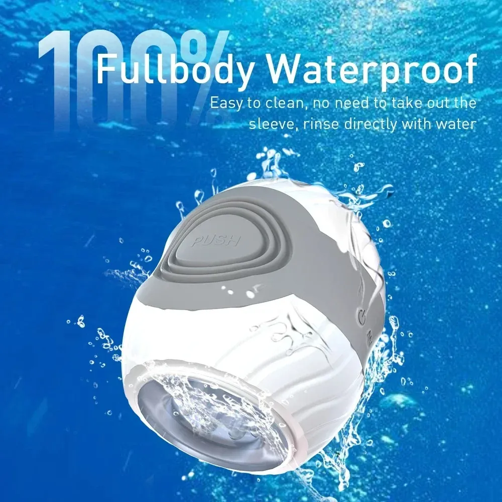 Barrel-Shaped Male Masturbator Dual Motors 10 Frequencies