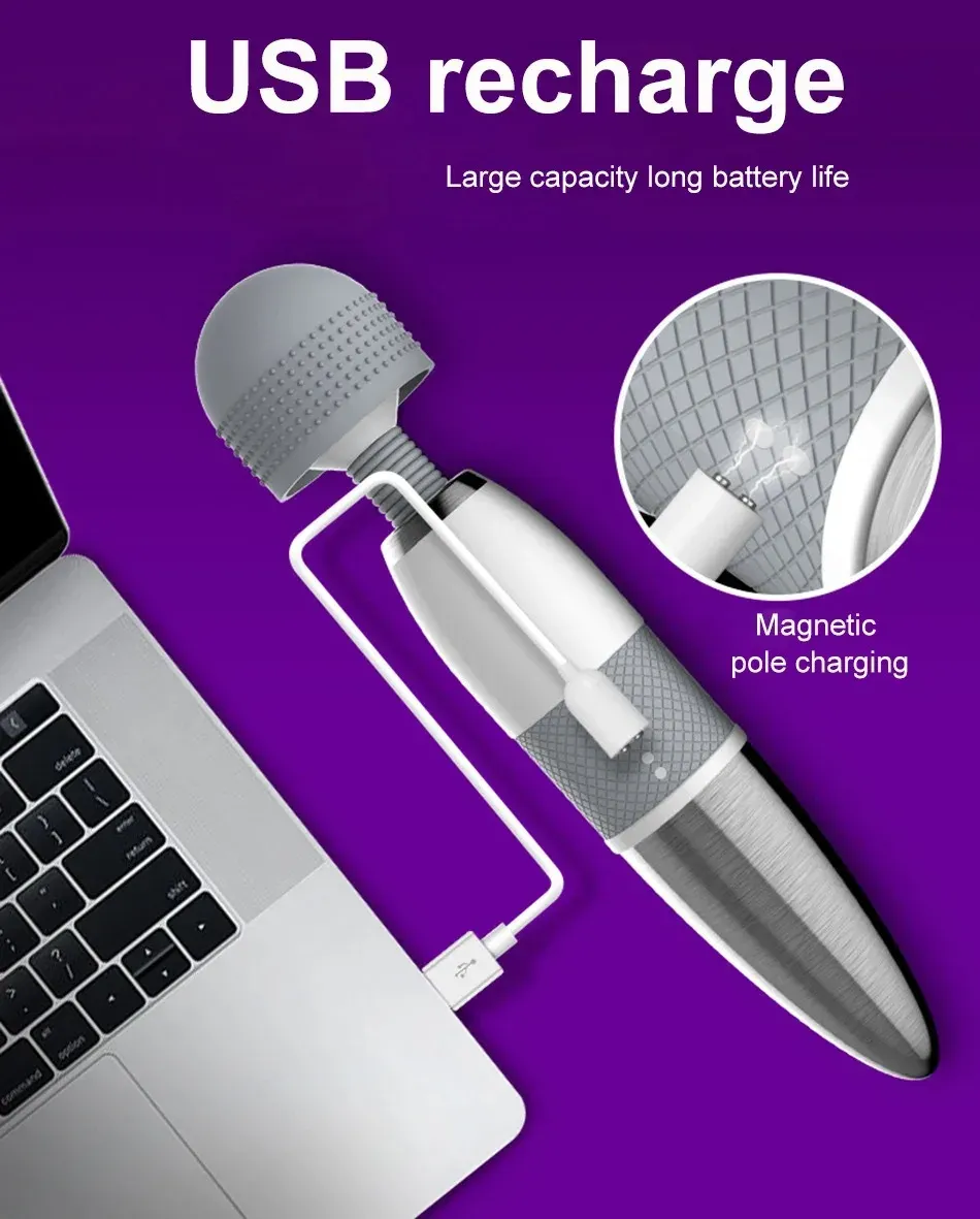7 Speeds 10 Frequencies LED Display Heating AV Wand Vibrator