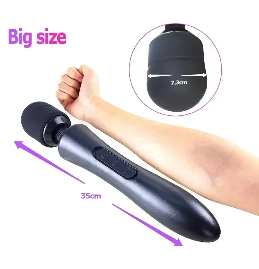Extra-Large 8 Speeds 20 Modes USB Charging AV Wand Vibrator