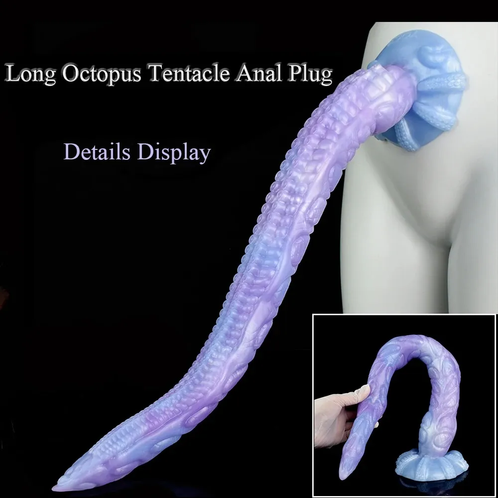 Liquid Silicone Light Blue Octopus Tentacle Fantasy Dildo