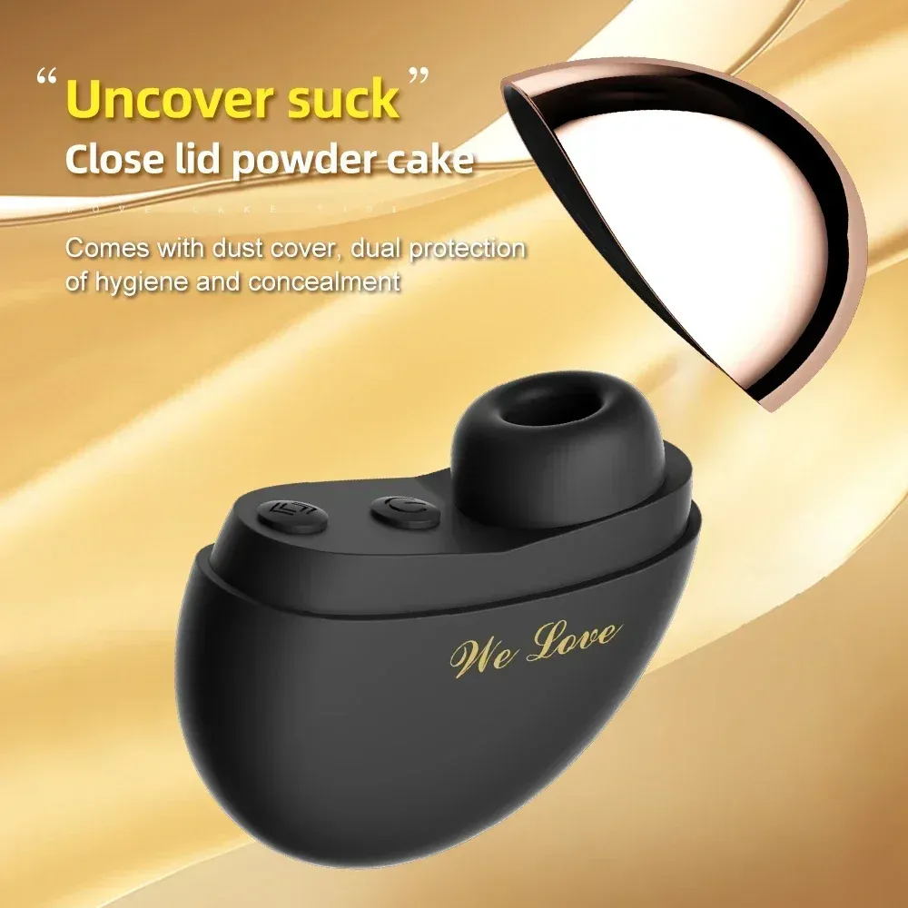 Powder Puff Shaped 10 Frequencies Vacuum Suction Vibrator