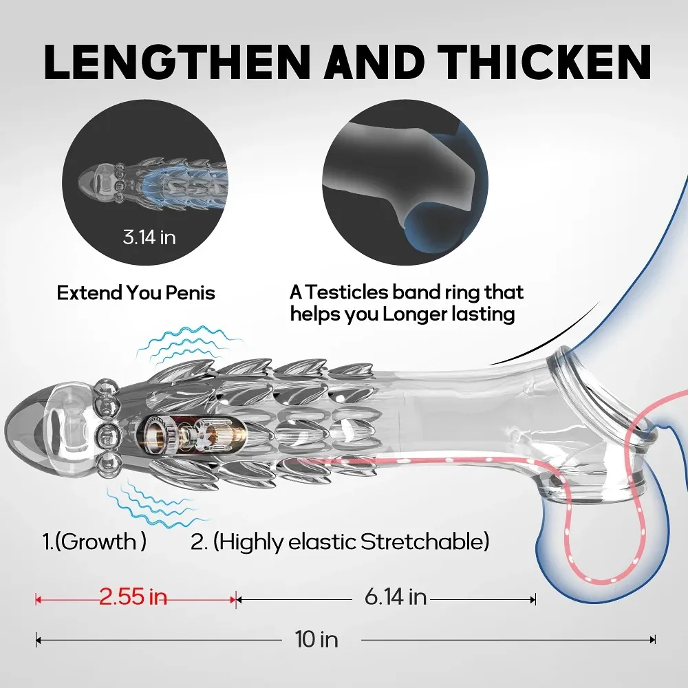 High-Frequency Vibrating Dragon Scale Vibrating Penis Sleeve