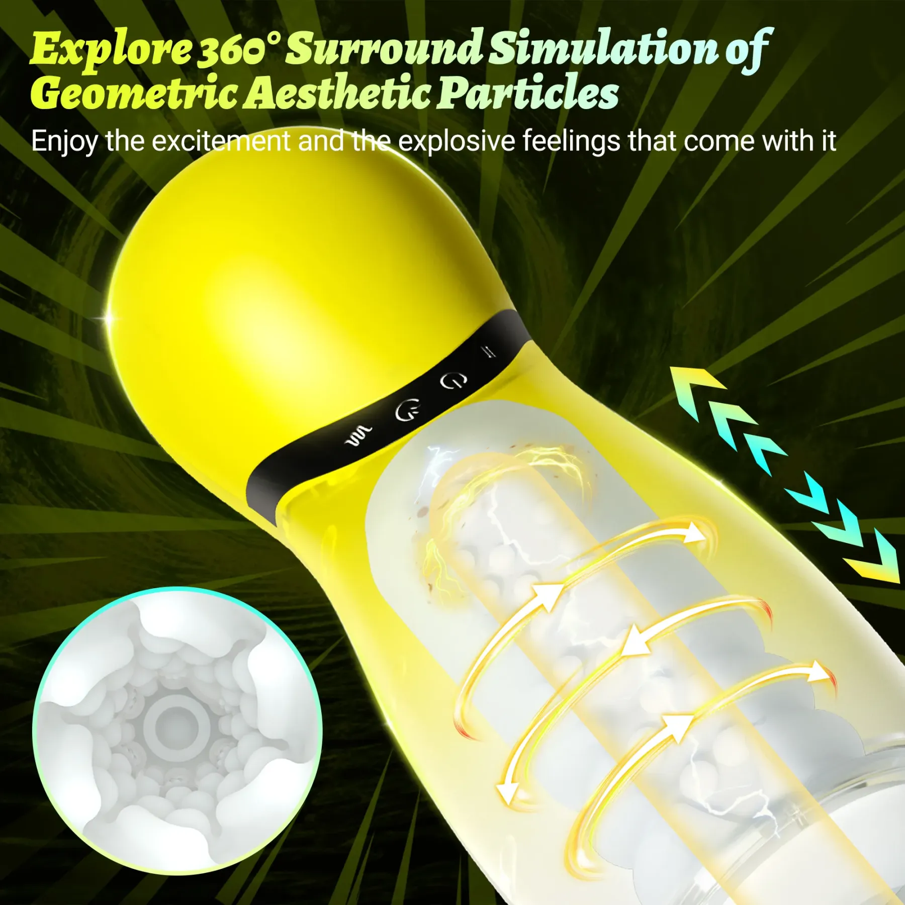 3 Motors Air Pressure Masturbator Touch-Sensitive Buttons