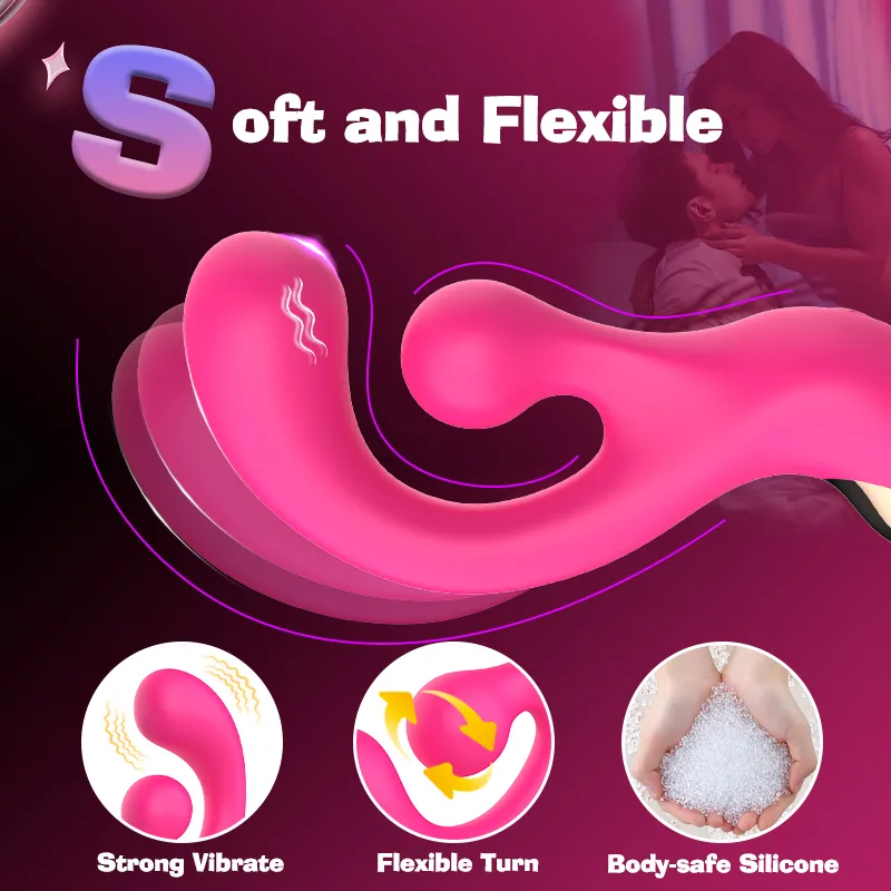 Dual Large Round Head Shaped G-Spot & Clitoral Vibrator