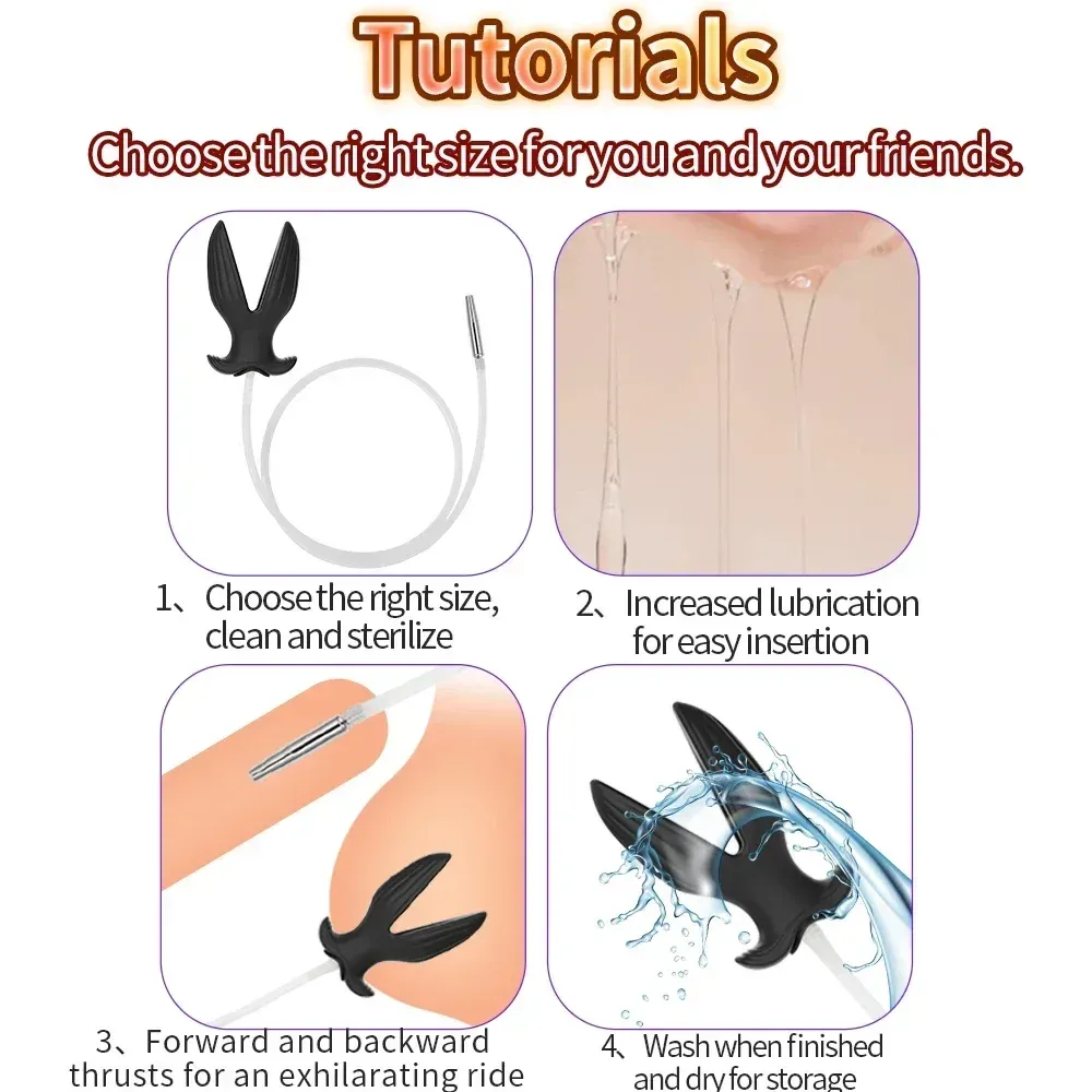 Detachable Urethral Sound & Butt Plug Set Urine Infusion