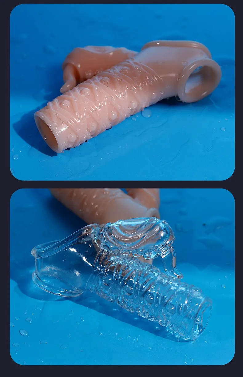 3In1 Tongue Open-Ended Penis Sleeve Integrated Cock Ring