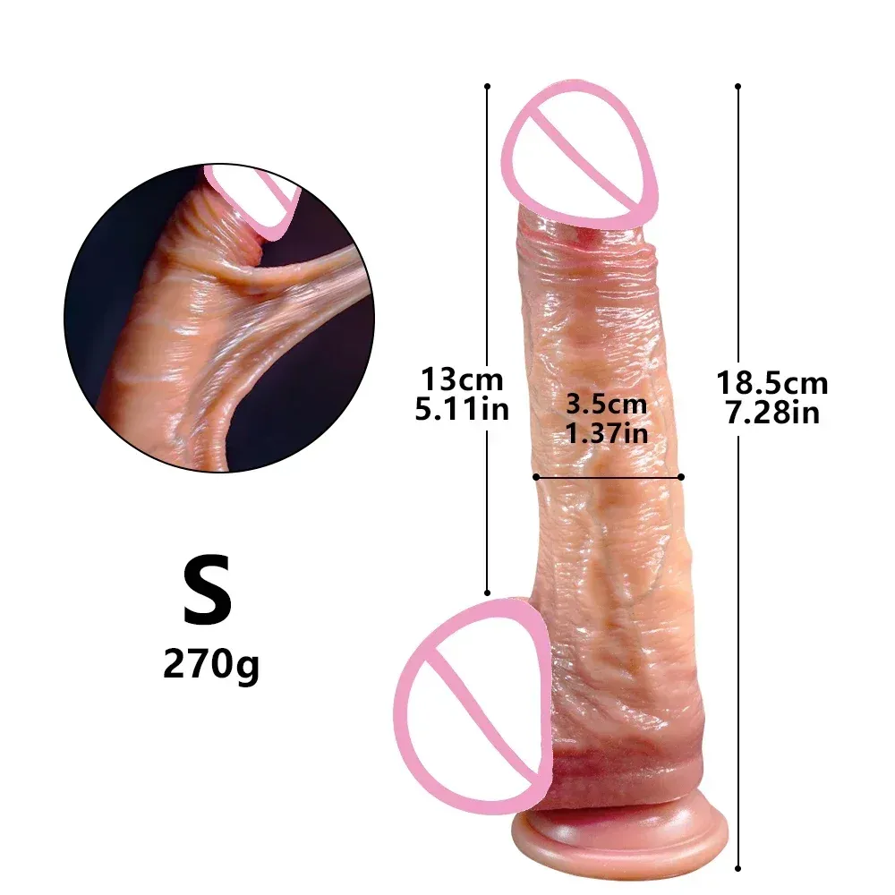 Double-Layer Liquid Silicone Stretchable Realistic Dildo