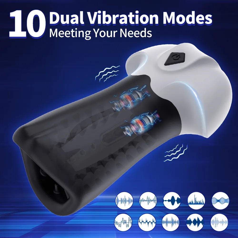 2 In 1 Intelligent Pulse Male Masturbator 10 Vibrations