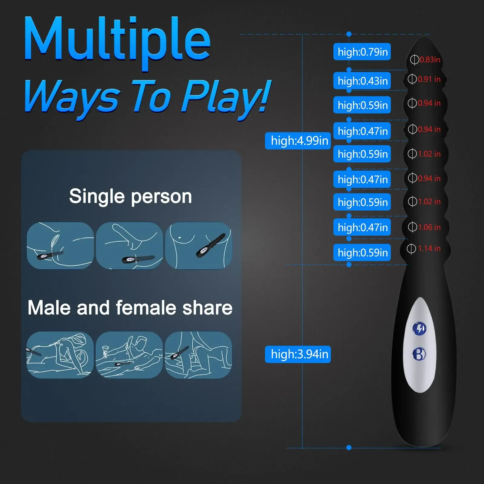 Pulse Current Prostate Massager & Spot Stimulation Vibrator